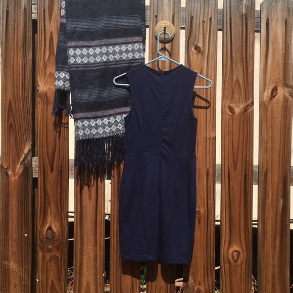 Gianni Bini Navy Embroidered Boho Chic Dress XS - Picture 6 of 8